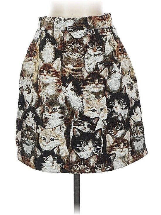 Modcloth Dresses & Skirts - Tapestry Cat Print High Waist Skirt Whimsical Cute EUC RARE